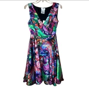 Fuzzi Vibrant Floral Sleeveless Dress Size 42 (6) Nwt